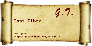 Gasz Tibor névjegykártya